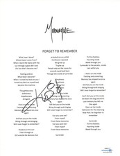 Chad Gray Kud Signed Autograph Mudvayne Forget To Remember Lyric Sheet ACOA COA