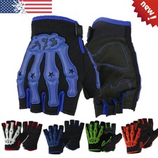Fingerless Racing Gloves Sport Cycling Skull Bone Skeleton Half-Finger Gloves