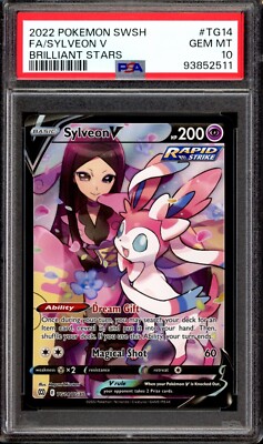 PSA 10 GEM MINT Sylveon V TG14/TG30 Full Art Brilliant Stars