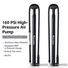 WEST BIKING Bike Floor Pump 160PSI 11Bar Portable Air Inflator Presta Schrader