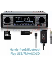 12V FM Car Stereo Radio Bluetooth 1 DIN wired with Honda Acty wiring harness