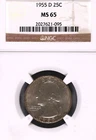 1955-D Washington Silver Quarter PCGS MS-65 #1-095