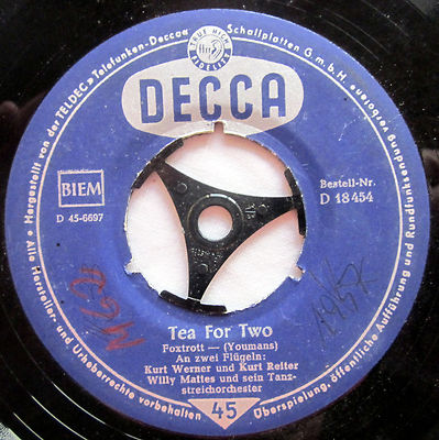 7'' Vinyl - TEA FOR TWO - An 2 Flügeln - Kurt Werner und Kurt Reiter