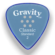 Gravity Picks Classic Standard Multi-Hole Polished Pick, 2mm, Blue