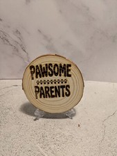 Laser Engraved Wood Slices Approximately 3.8 to 4.7 Inches New Handmade