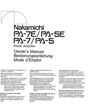 Nakamichi PA-7E PA-53 PA-7 PA-5 Amplifier Owners Instruction Manual