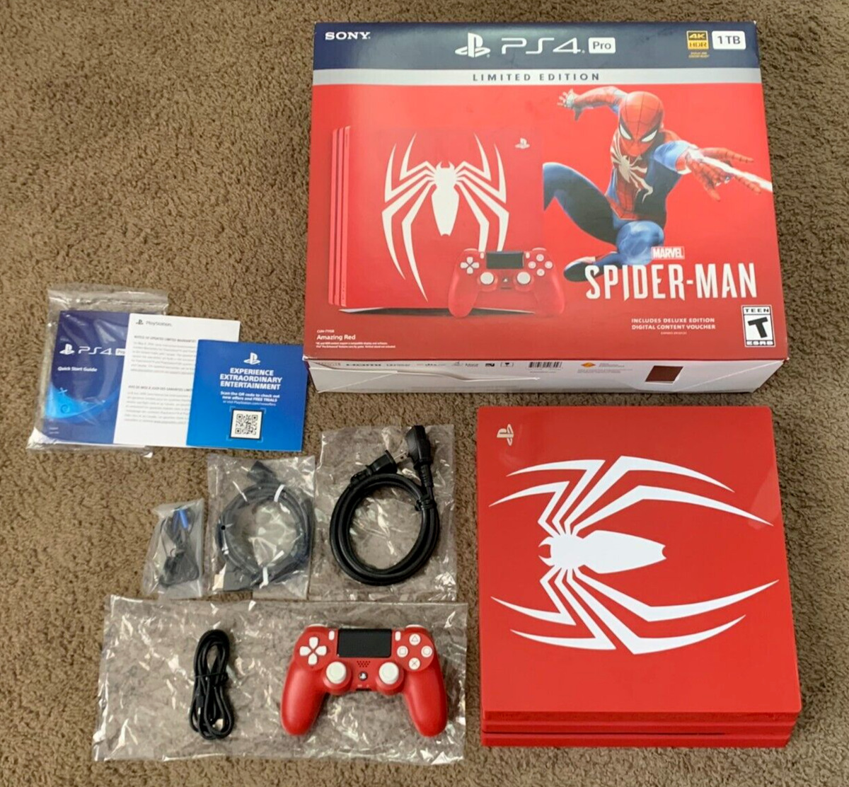 PlayStation 4 Pro Console - Limited Edition Amazing Red Marvel's Spider Man  Bundle - 1TB [PlayStation 4 System] 