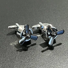 Plane Engine Cufflinks For Men Birthday Wedding Gift Spinning Propeller Cufflink