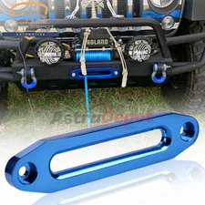 BLUE 10" ALUMINUM HAWSE FAIRLEAD FOR SYNTHETIC WINCH ROPE CABLE LEAD GUIDE 4X4
