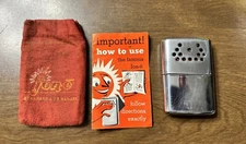 Vintage Jon-E Handwarmer, Case & Owners Manual Hunting Fishing Camping Outdoors