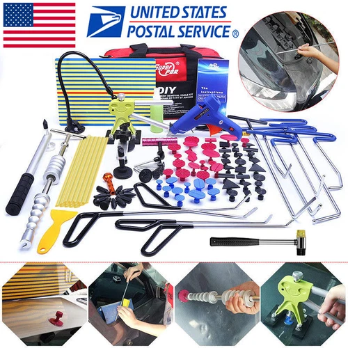 119PCS Paintless Hail Remover Repair Kit Car Body Dent Puller Bridge Lifter Tool