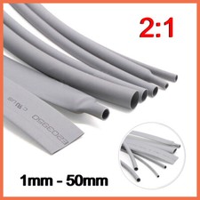 Gray Heat Shrink 2:1 Heatshrink Tubing Tube Sleeving Wrap Electrical  1mm - 50mm