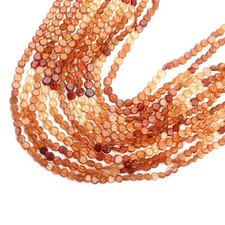 Natural Hessonite Garnet 13 Inch Strand 6-7 MM Gemstone Beads Smooth Coin Shape