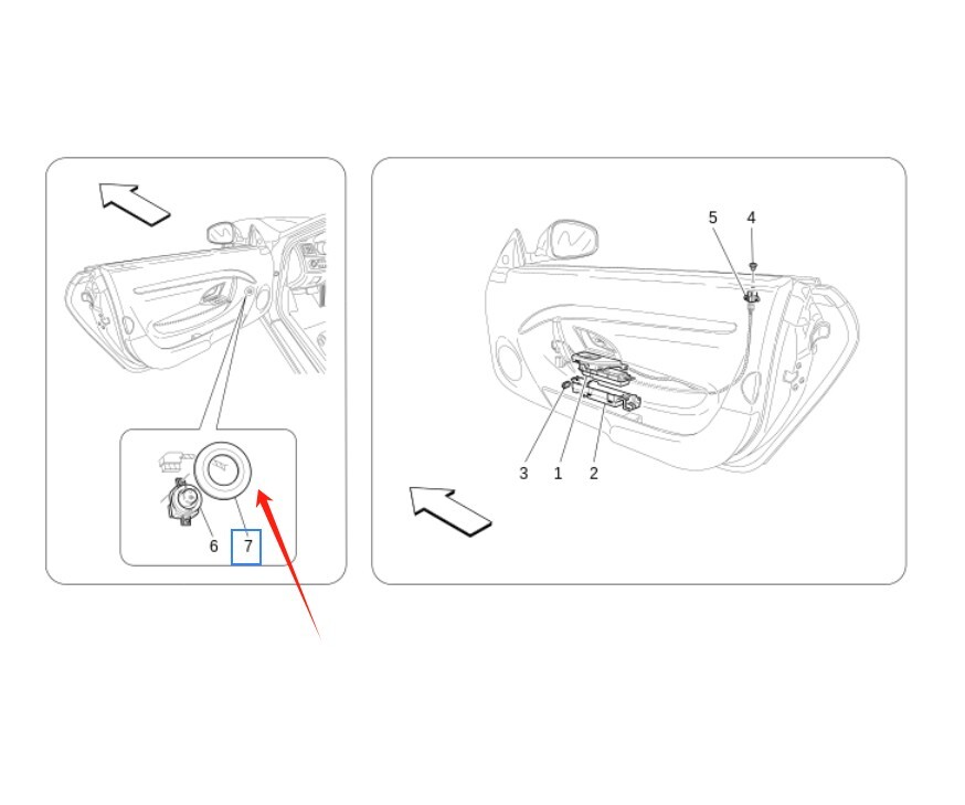 Rear View Mirror Control Plate Red for Maserati GC GT 68549224,LEFT HAND DRIVE