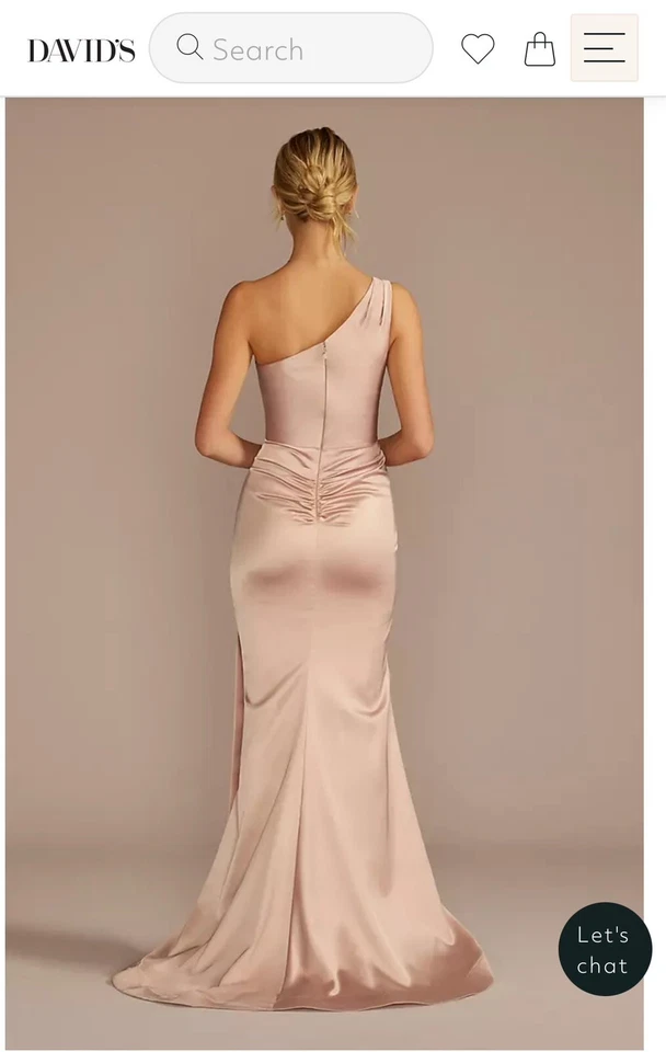 Vestido largo David's Bridal, graduación/dama de honor verde oliva talla 8 Foto 4 de 4