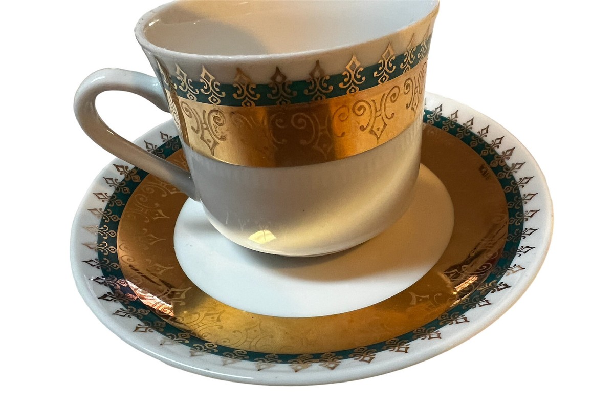 H&C 金彩　Haas&Czjzek Antique H&C Haas Czjzek Czechoslovakia Porcelain Teacup & Saucer