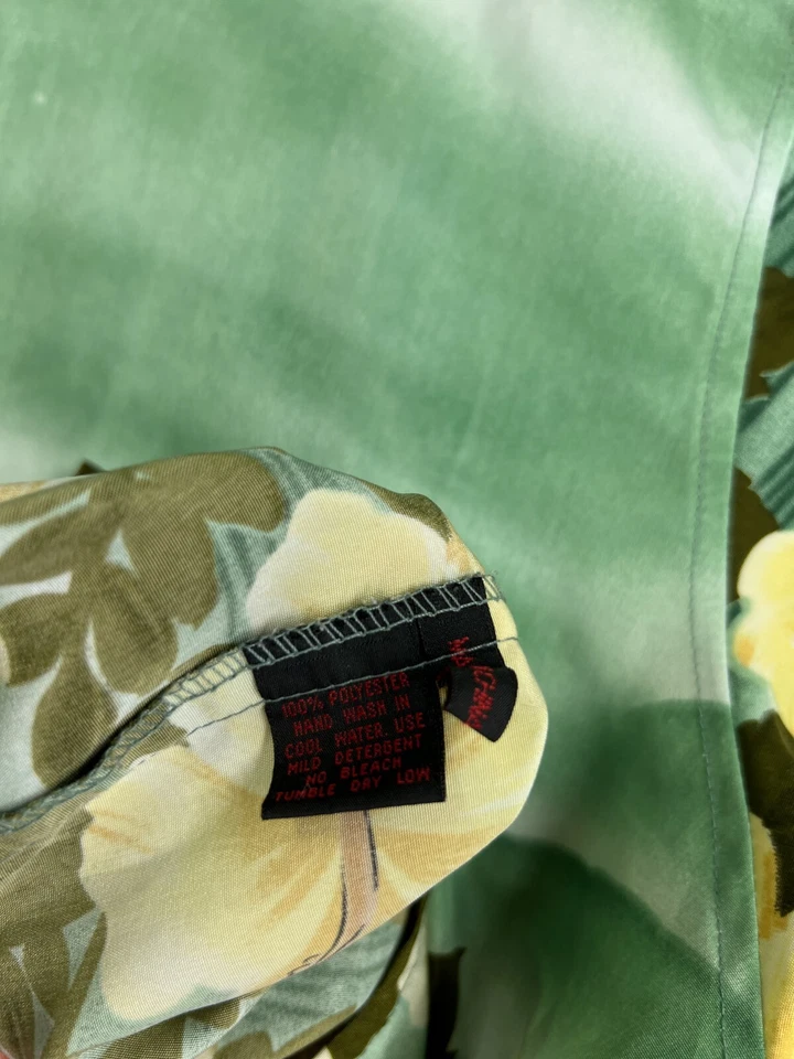 Рубашка мужская Big Brother большая зеленая классическая карточка деревянный серфинг цветочный гибискус полиуретан - Изображение 4 из 4