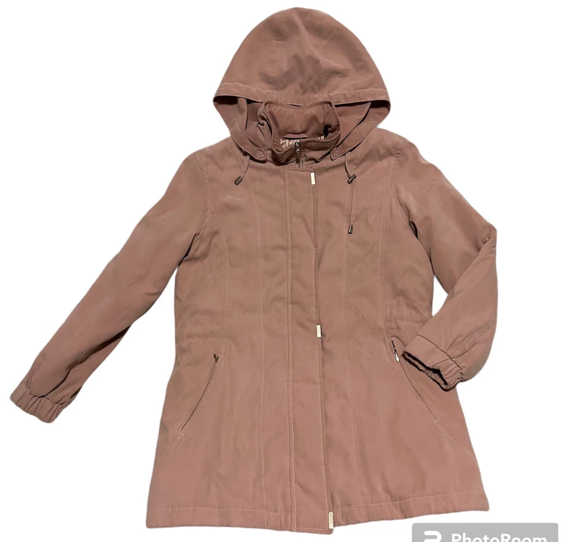 London fog removable hood rain coat clearance