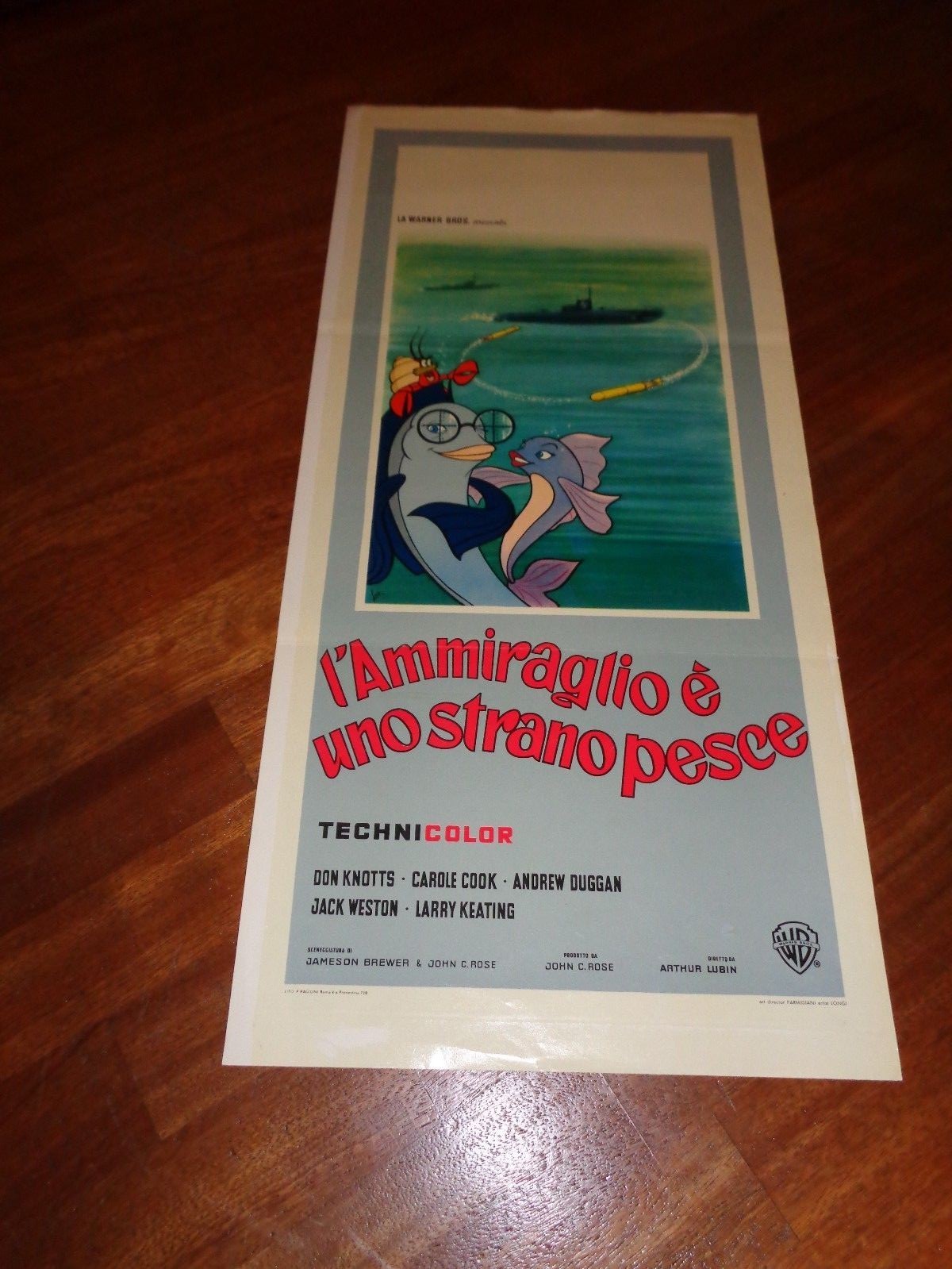 Locandina originale film L'ammiraglio è uno strano pesce (1964) - Regia di Arthur Lubin, Robert McKimson
