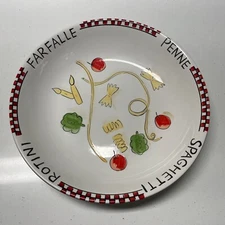 PASTA SERVING BOWL 13” Tabletops Hand Painted - Pasta For 4 - Mint Condition