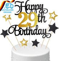 Tortendeko 29. Geburtstag Mann, Kuchen Topper 29. Geburtstag Frau, Cake Topper H