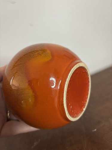 Vintage Mid century Mod Royal Haeger Lava Drip Bulb 10” Vase Orange - Picture 8 of 14