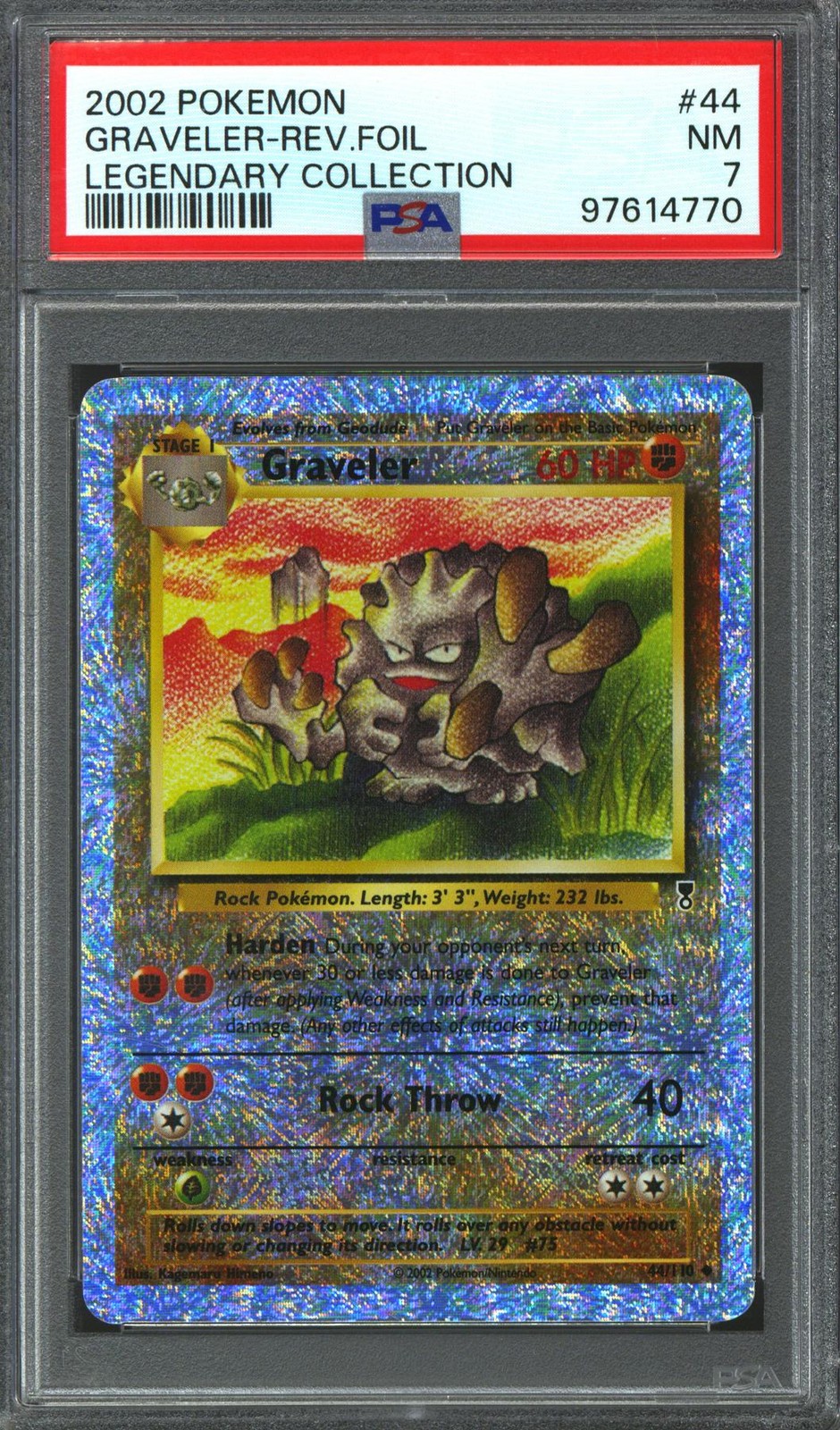 Pokemon Legendary Collection Reverse Holo Foil Graveler 44/110 PSA 7