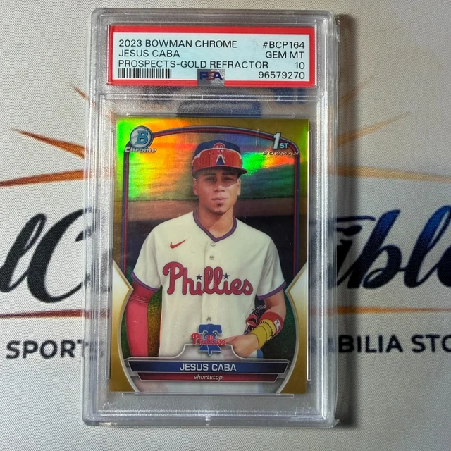 Jesus Starlyn Caba 2023 Bowman Chrome #BCP164 Gold /50 PSA 10