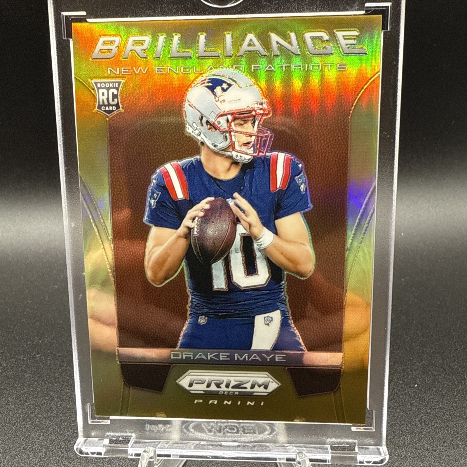 2024 Panini Prizm Deca Drake Maye Brilliance Gold Prizm RC Rookie /10