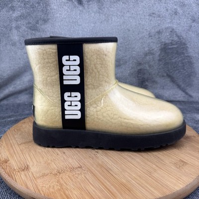 UGG Boots Womens Size 5 Yellow Rubber Waterproof Shearling Lined Ankle Winter