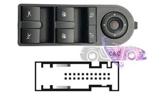 BLOCCO COMANDI ALZACRISTALLI PORTA A/SX 4 INTER.22 PIN OPEL TIGRA TWIN TOP 04>08