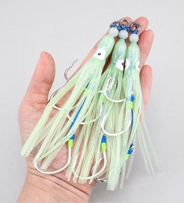 3 Bags Triple Assist Octopus Hook Trolling Jigging Fishing Hooks Glow Double