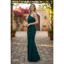 MAC DUGGAL Dress Size 2 Evening Gown NEW Emerald Green One Shoulder Asymmetric