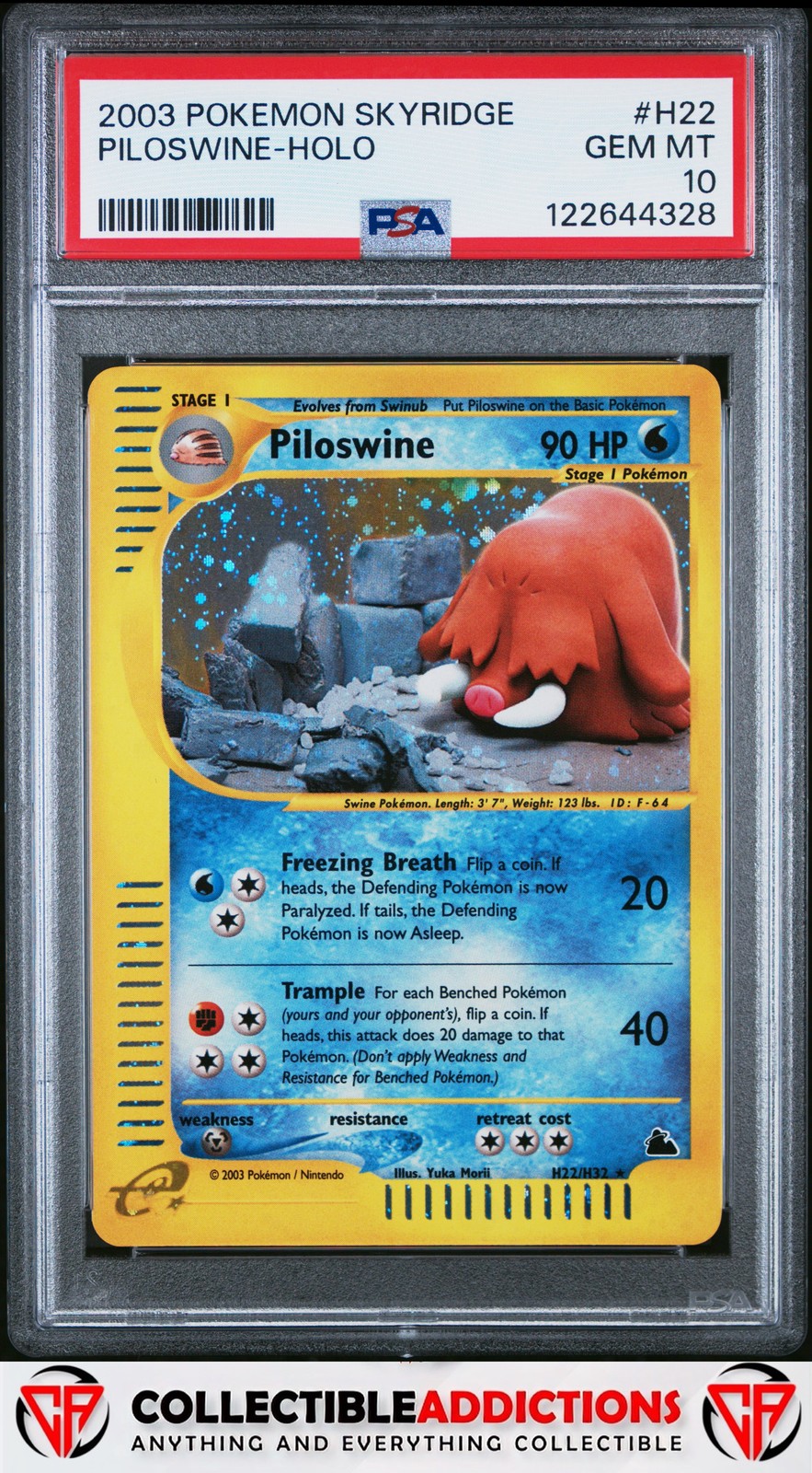 2003 Pokemon Skyridge #H22 Piloswine Holo PSA 10 Gem Mint