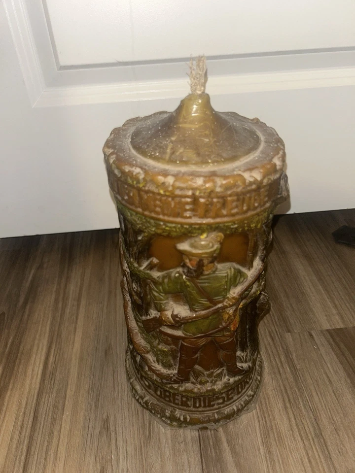 Vela alemana de cera tallada a mano muy rara Foto 3 de 4