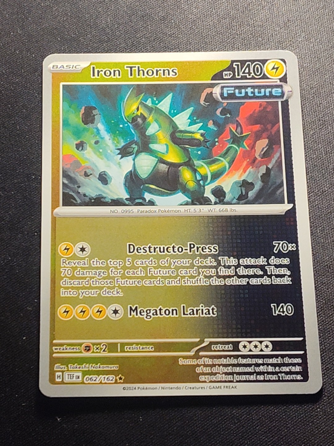 Iron Thorns 62/162 Pokemon TCG Temporal Forces Holo Foil Rare Card Near Mint NM