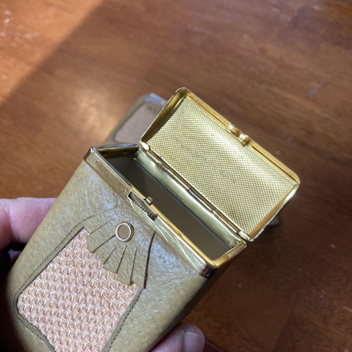 cigarette case for long cigarettes Set of 2 Compact Metal-Plated King Size Cigarette Case With Elastic Bands  (Gold Oval)