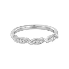 14K White Gold Round Natural Diamond s Wedding Band MZ11114