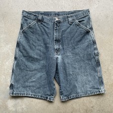 Wrangler Carpenter Shorts Denim Jorts Men's 36 Blue Wash