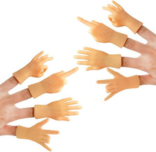 Tiny Hands Mini Finger Puppets 8 Pieces, Left and Right Hand Set, Mixed Styles,