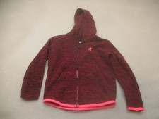 Hurley Size 5 Kids Bordo Hooded Long Sleeve Full Zip Activewear Logo Jacket 451