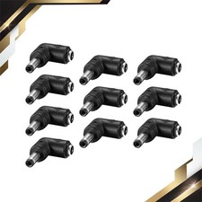 10 x DC Power Connector 90 Degree Right Angle 5.5x2.5mm Male to 5.5x2.1mm Female
