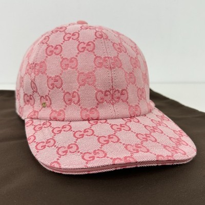 GUCCI グッチ モノグラム カチューシャ ピンク Gucci GG Monogram Canvas Cotton Baseball Cap Head Hat Pink Size M