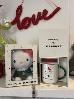 2025 Hello Kitty Starbucks Mug & Plush Kitty NEW Priority Mail Free