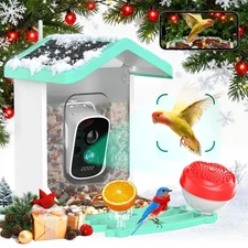 Bird Feeder with Camera, 4K HD AI Identify Bird Species Solar Panel, Smart Bi...