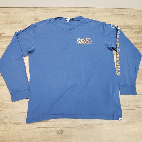 Deus Ex Machina Shirt Mens Large Blue Portside LS Tee Long Sleeve Graphic
