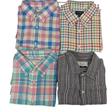 Gazman Mens Size XXL Bundle Lot x 4 Linen Check Plaid Business Casual Shirts