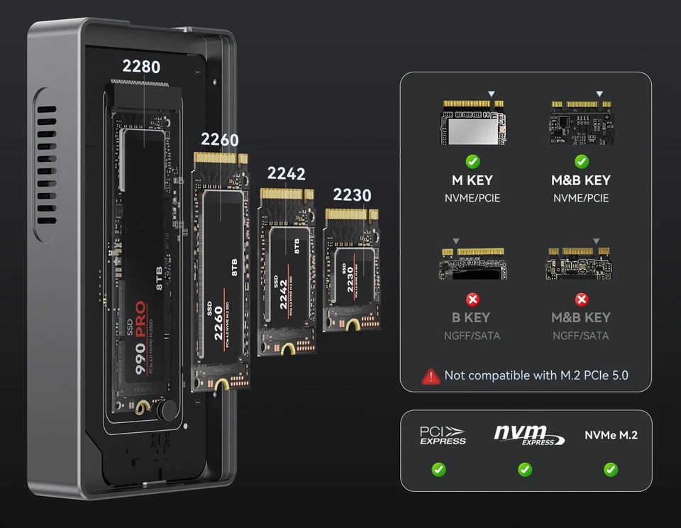 Thunderbolt 3/4 - USB4 External NVMe M.2 Enclosure - Up to 8tb - Speed to 40Gbps - Image 3 of 4
