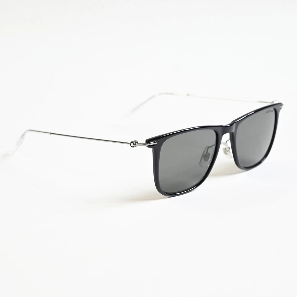 Montblanc MB0206S 001 Hombres Auténticas Gafas de Sol Negro/Metal Armado, 53 mm - Nuevas - Imagen 3 de 4