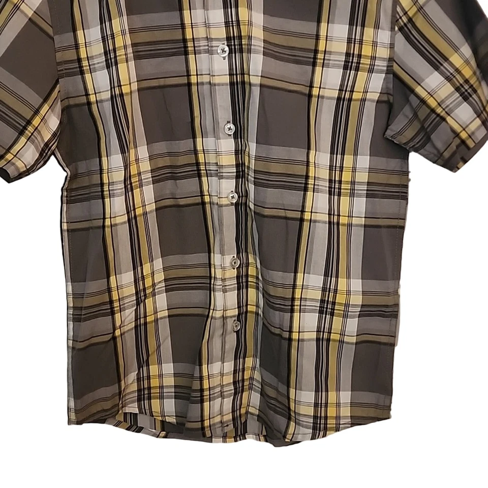 Faded Glory Yellow/Gray/Black/White Short-Sleeve Buttondown - Image 3 of 4